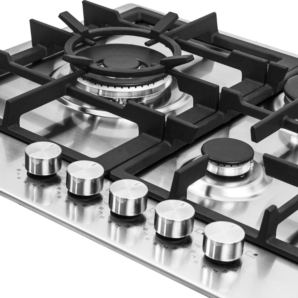 Estufa De Empotrar Challenger  5 Puestos Gas Natural, Plateado