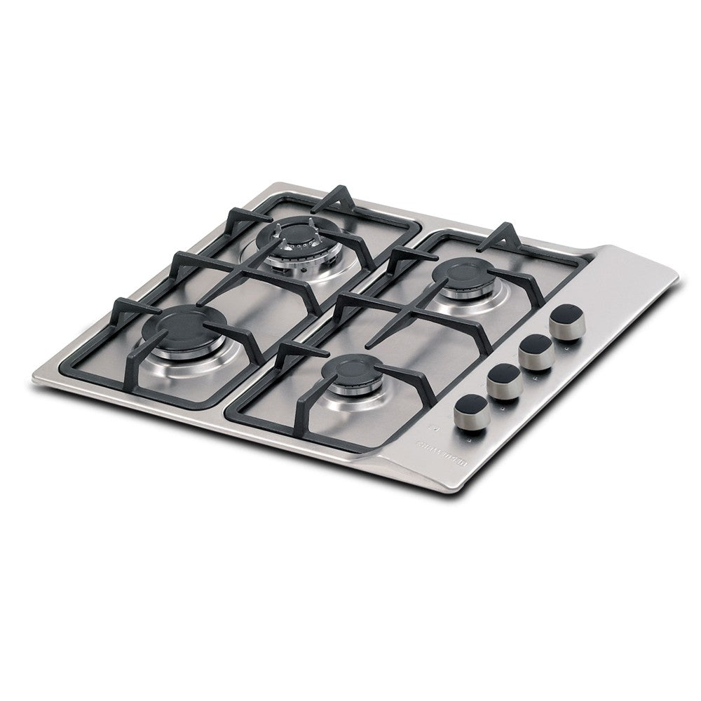 Estufa De Empotrar  4 Puestos Gas Natural Challenger, Plateado