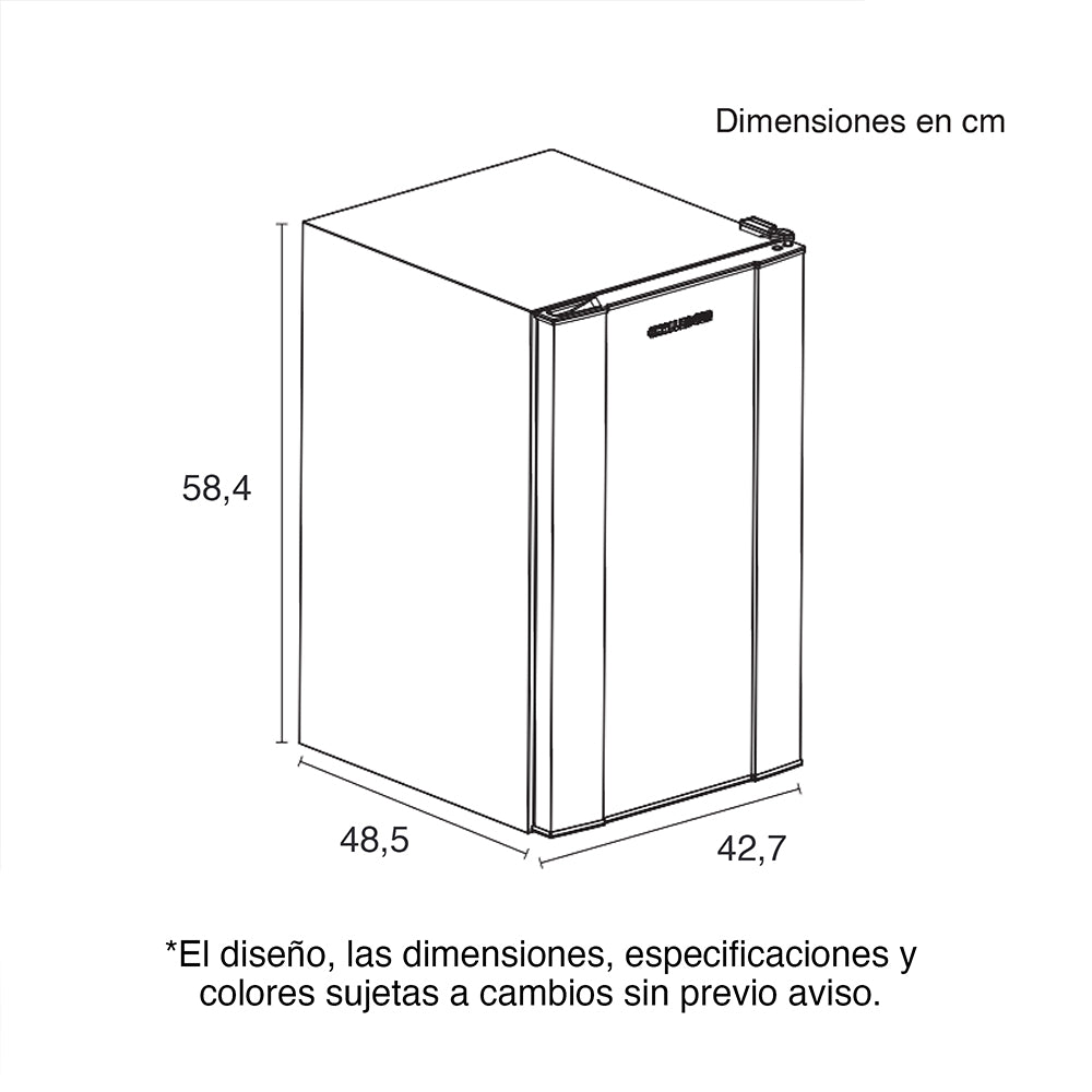 Minibar de 50 lts Challenger, Color Gris