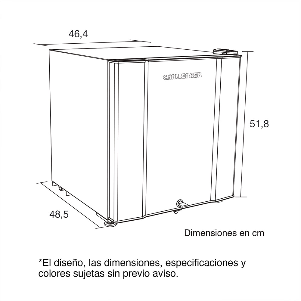 Minibar De 50.5 Lts Challenger, Color Gris