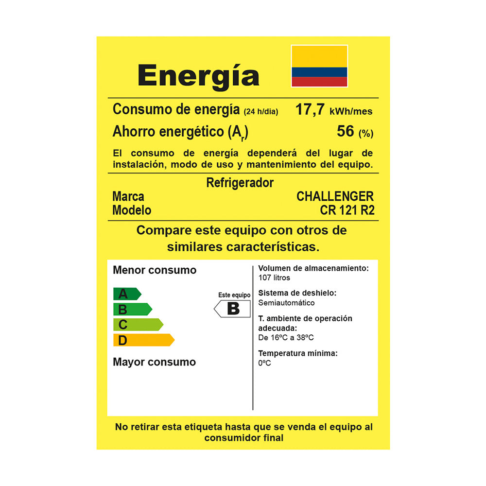 Minibar De 121 Lts Challenger, Color Gris