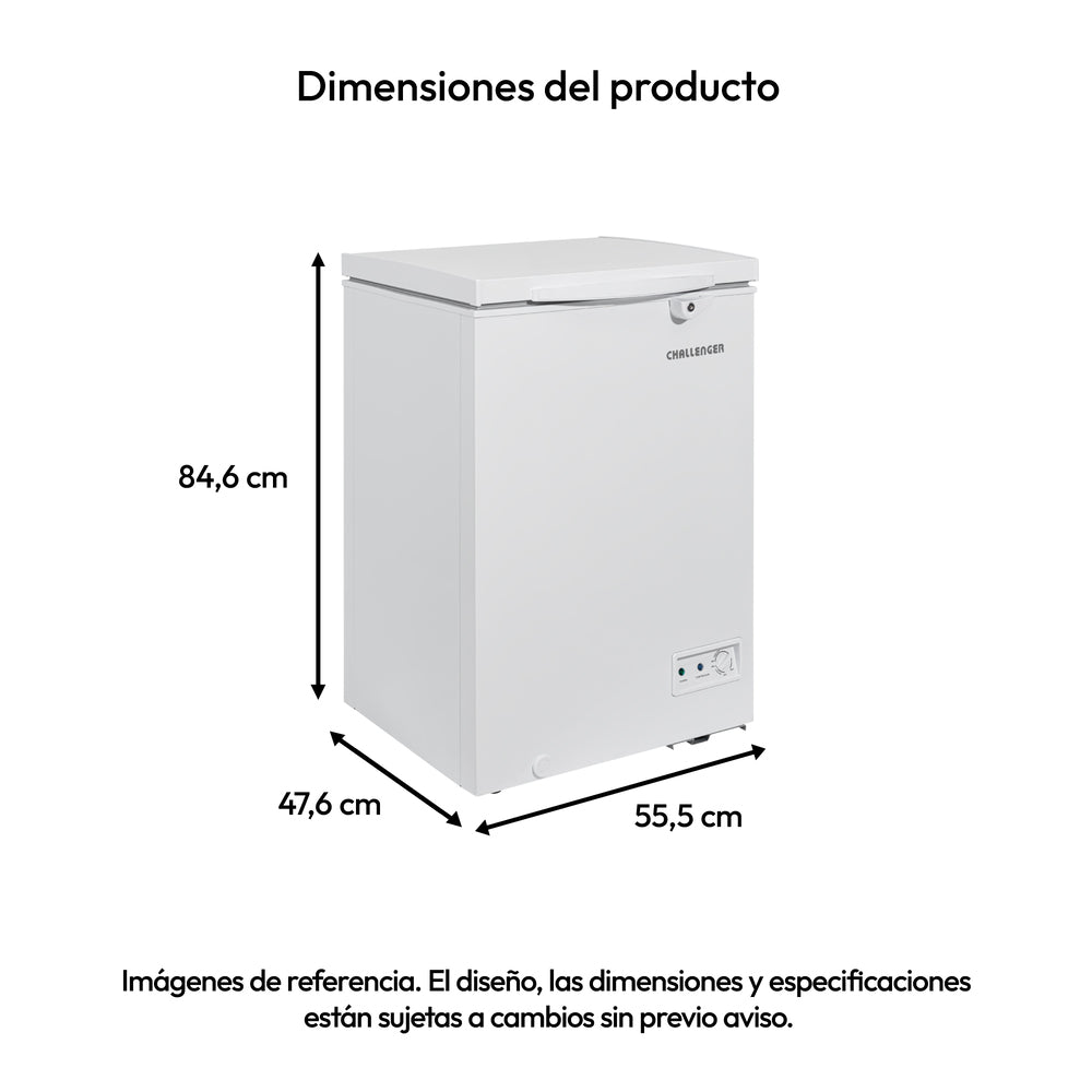 Congelador Horizontal 97 Lts Challenger, Color Blanco