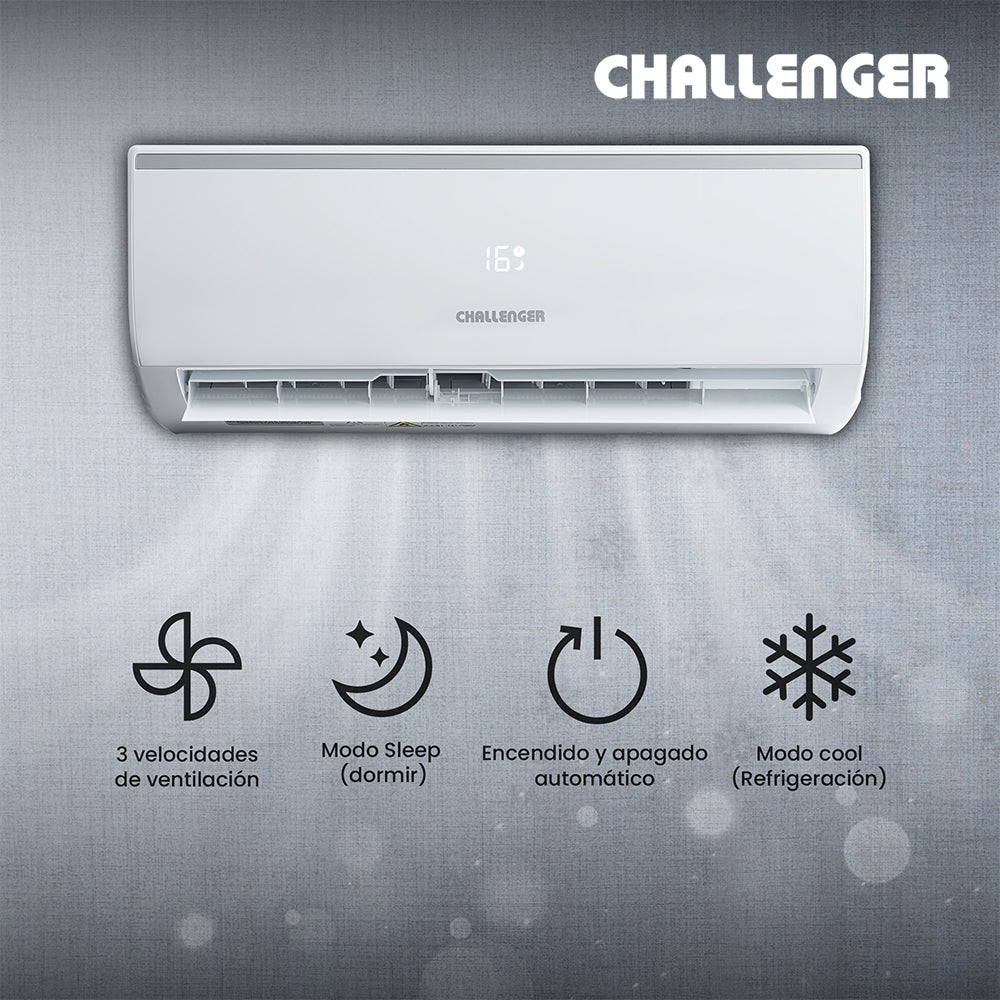 Aire Acondicionado ON/OFF Challenger 9000 BTU, Blanco