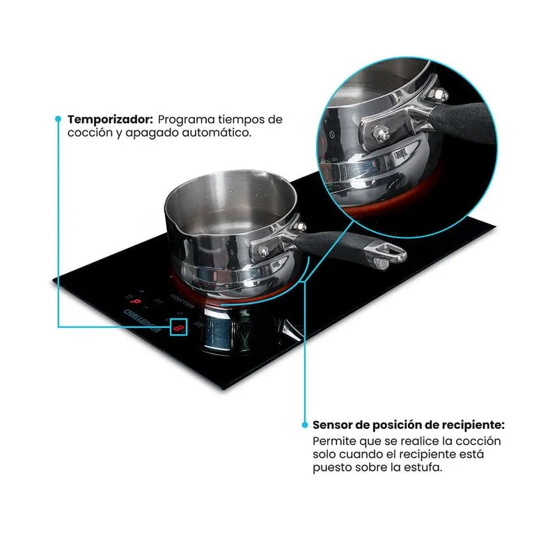 Estufa Empotrar De Inducción 2 Puestos 30cm 220v Challenger Sl6030