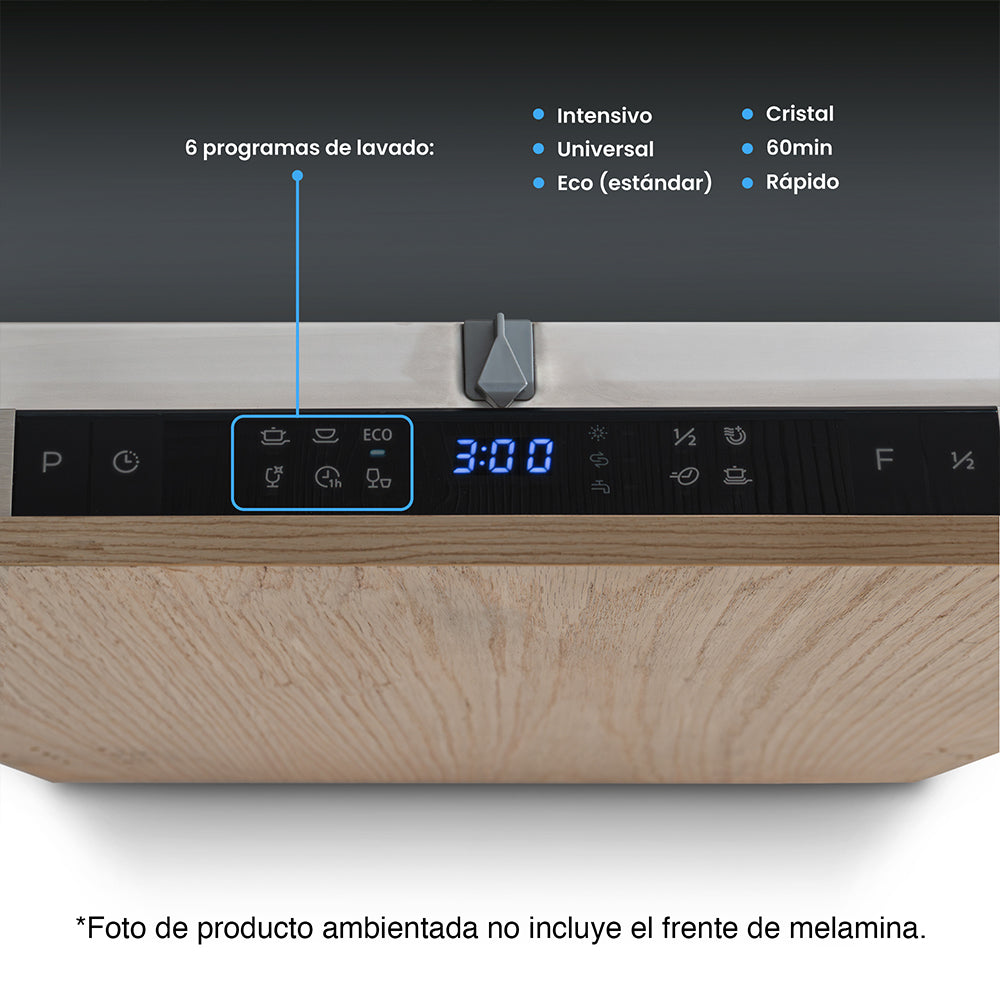 Lavavajillas Panelable 10 Servicios Acero Inoxidable Challenger, Color Gris