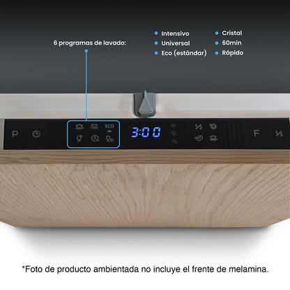 Lavavajillas Panelable 10 Servicios Acero inoxidable Challenger, Color Gris
