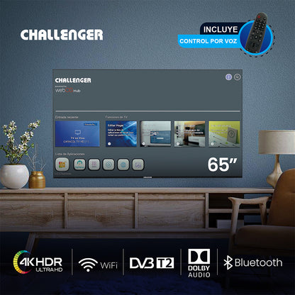 Televisor 65 Pulgadas Webos Challenger, Color Negro