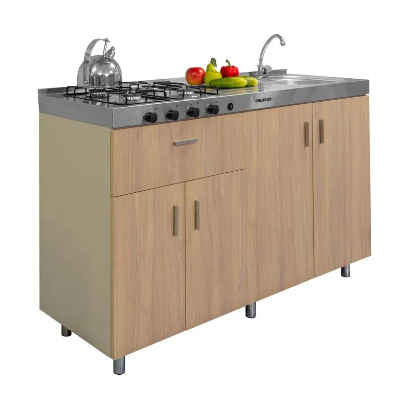 Mueble Base Para Cocina 150cm 1 Cajón 4 Puertas Challenger Sa23150 Acandi