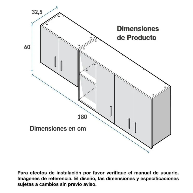 Mueble Superior 180cm 5 Puertas Challenger Sa31180 Acandi