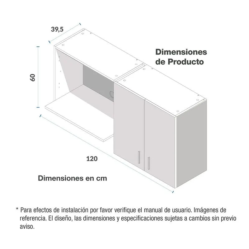 Mueble Superior Para Cocina 120cm 2 Puertas Challenger Sa35120 Acandi