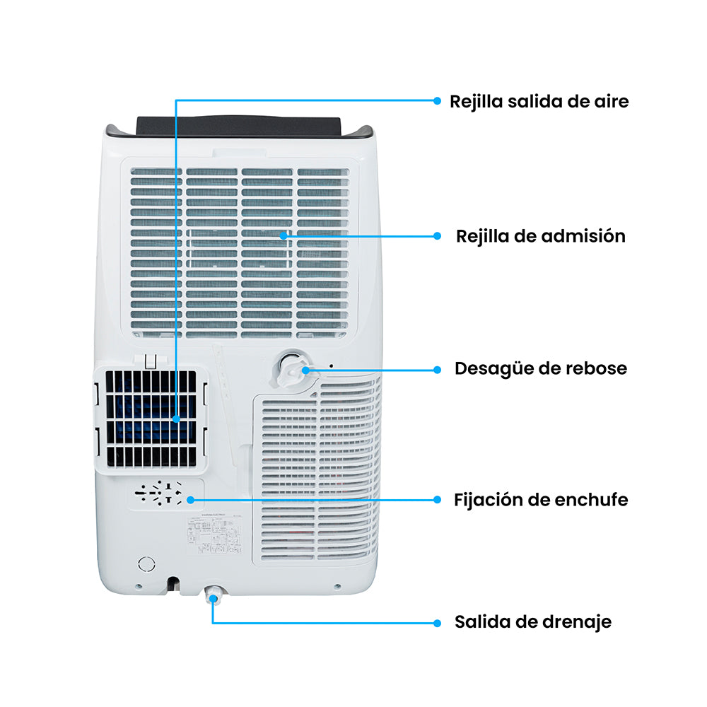 Aire Acondicionado Portátil 12000 Btu 115v Challenger, Color Blanco