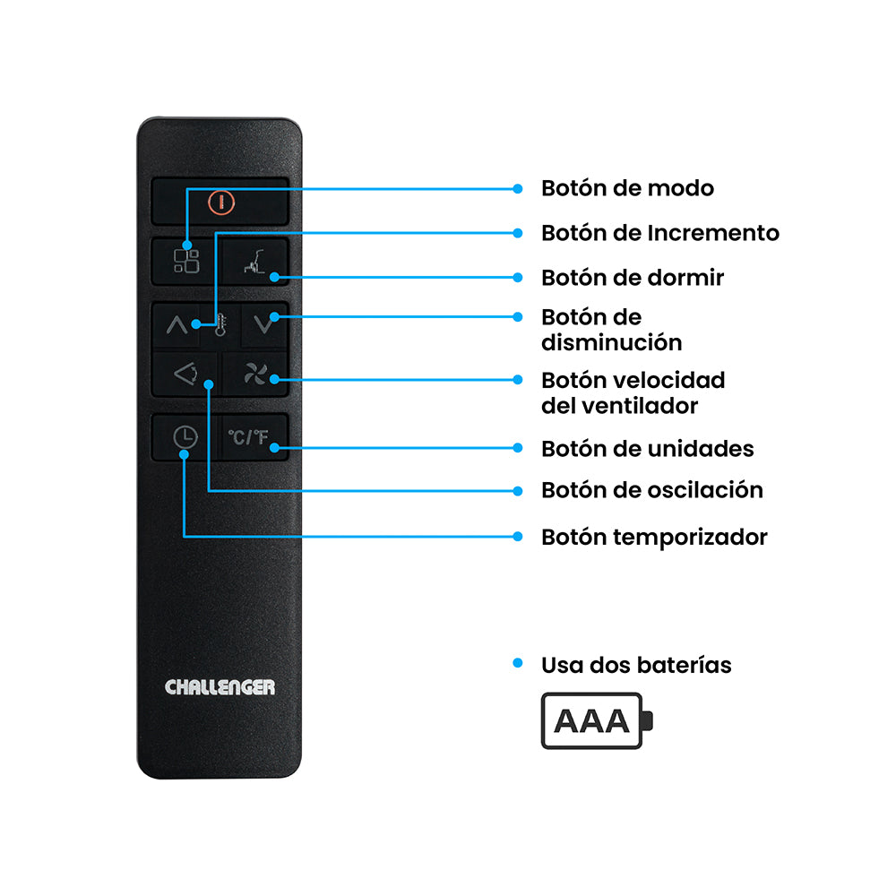 Aire Acondicionado Portátil 12000 Btu 115v Challenger, Color Blanco