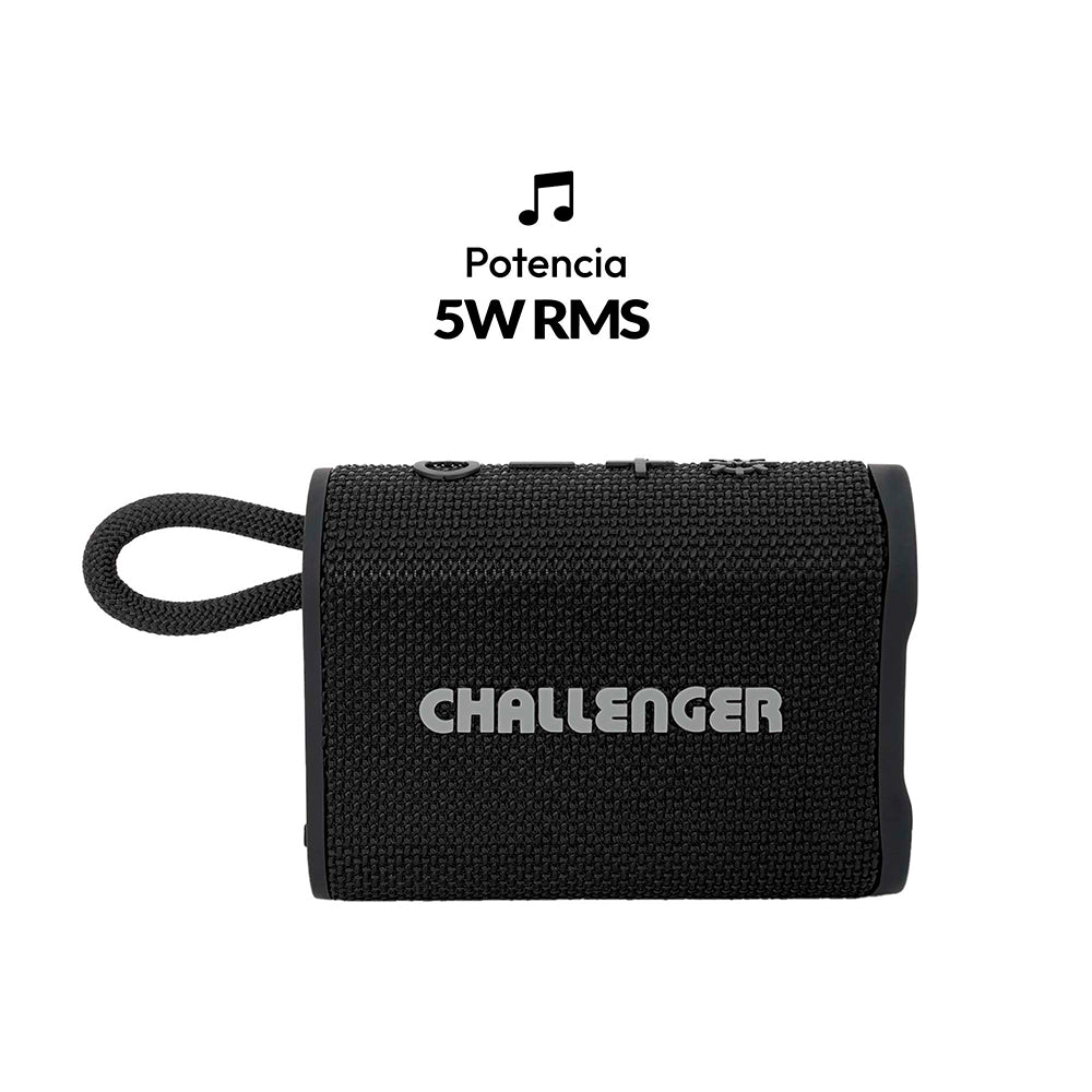 Parlante Inalámbrico Portátil Bluetooth SC5W Challenger, Color Negro