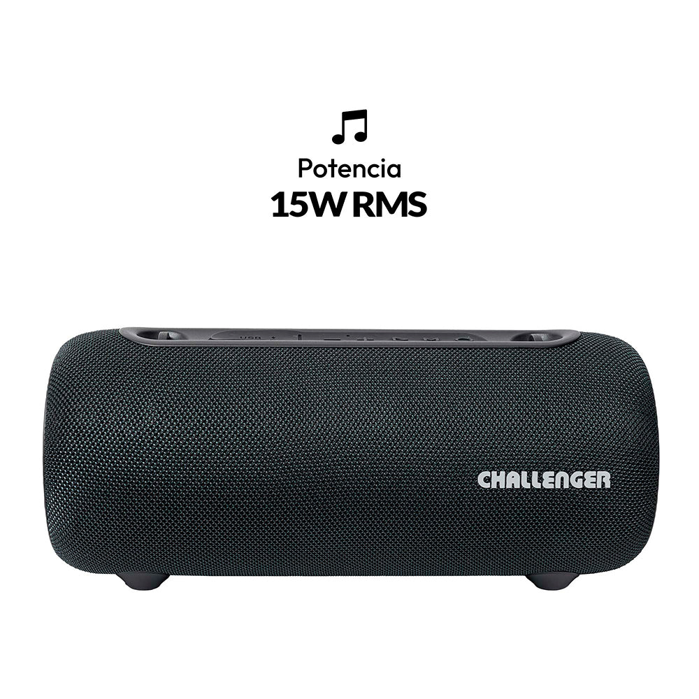Parlante Inalámbrico Portátil Bluetooth SC15W Challenger, Color Negro