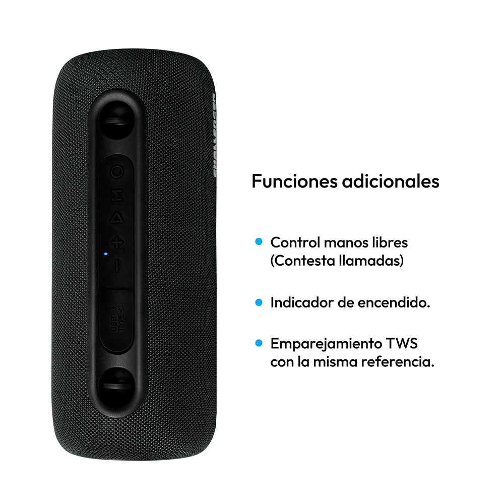 Parlante Inalámbrico Portátil Bluetooth SC15W Challenger, Color Negro