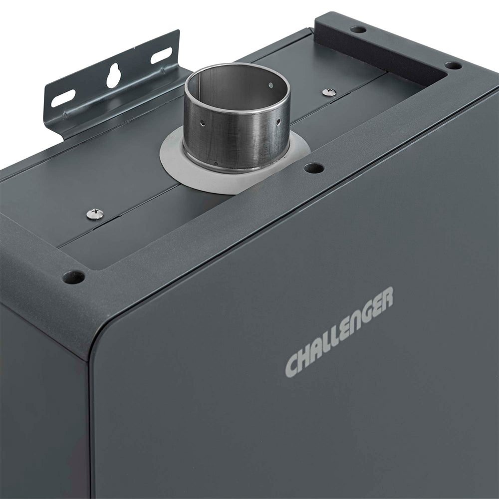 Calentador Digital De Paso Gas Natural 12 Lt Tiro Forzado Challenger, Color Negro
