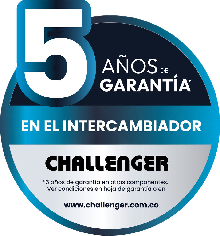 Calentador Digital De Paso Gas Natural 12 Lt Tiro Forzado Challenger, Color Negro