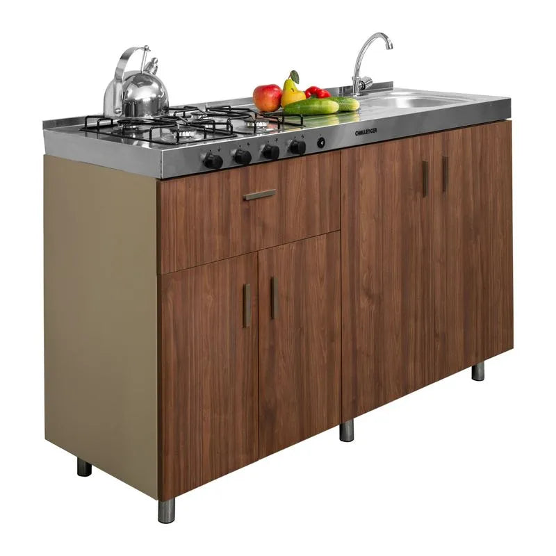 Mueble Base Para Cocina 150cm 1 Cajón 4 Puertas Challenger Sa23150 Nola