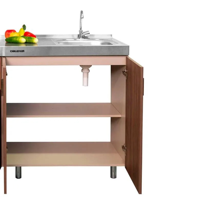 Mueble Base Para Cocina 180cm 3 Cajones 3 Puertas Challenger Sa22180 Nola