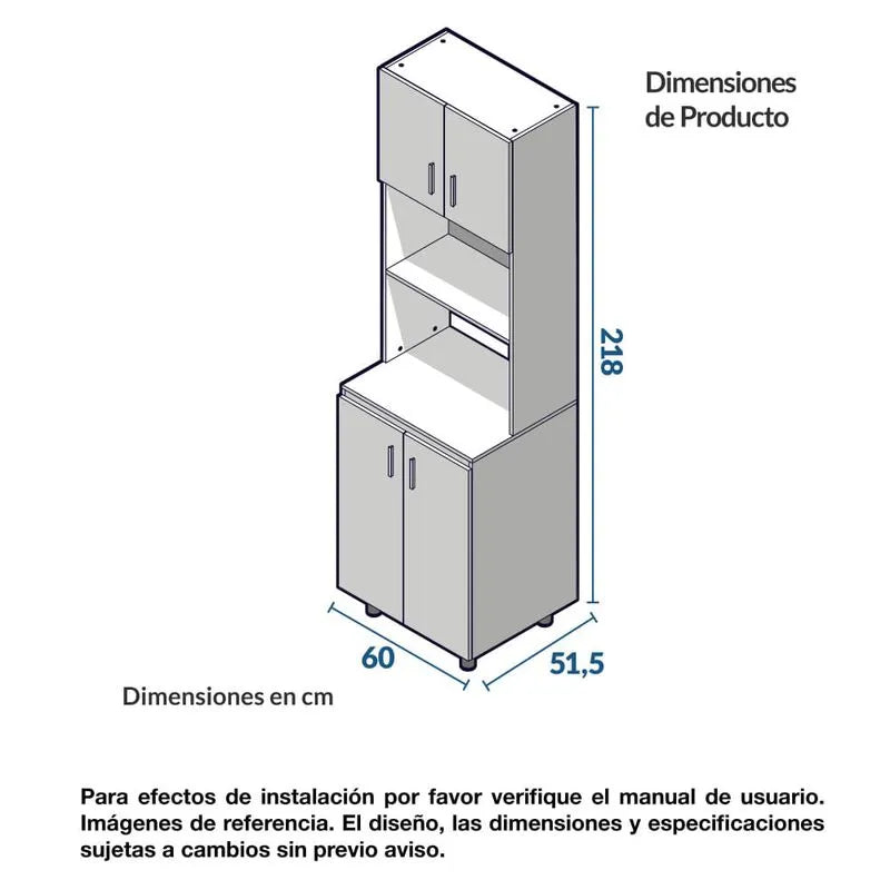 Mueble Torre Para Cocina 60cm Challenger Sa50060 Nola
