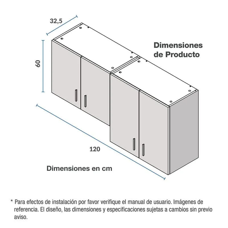 Mueble Superior 120cm 4 Puertas Challenger Sa31120 Nola