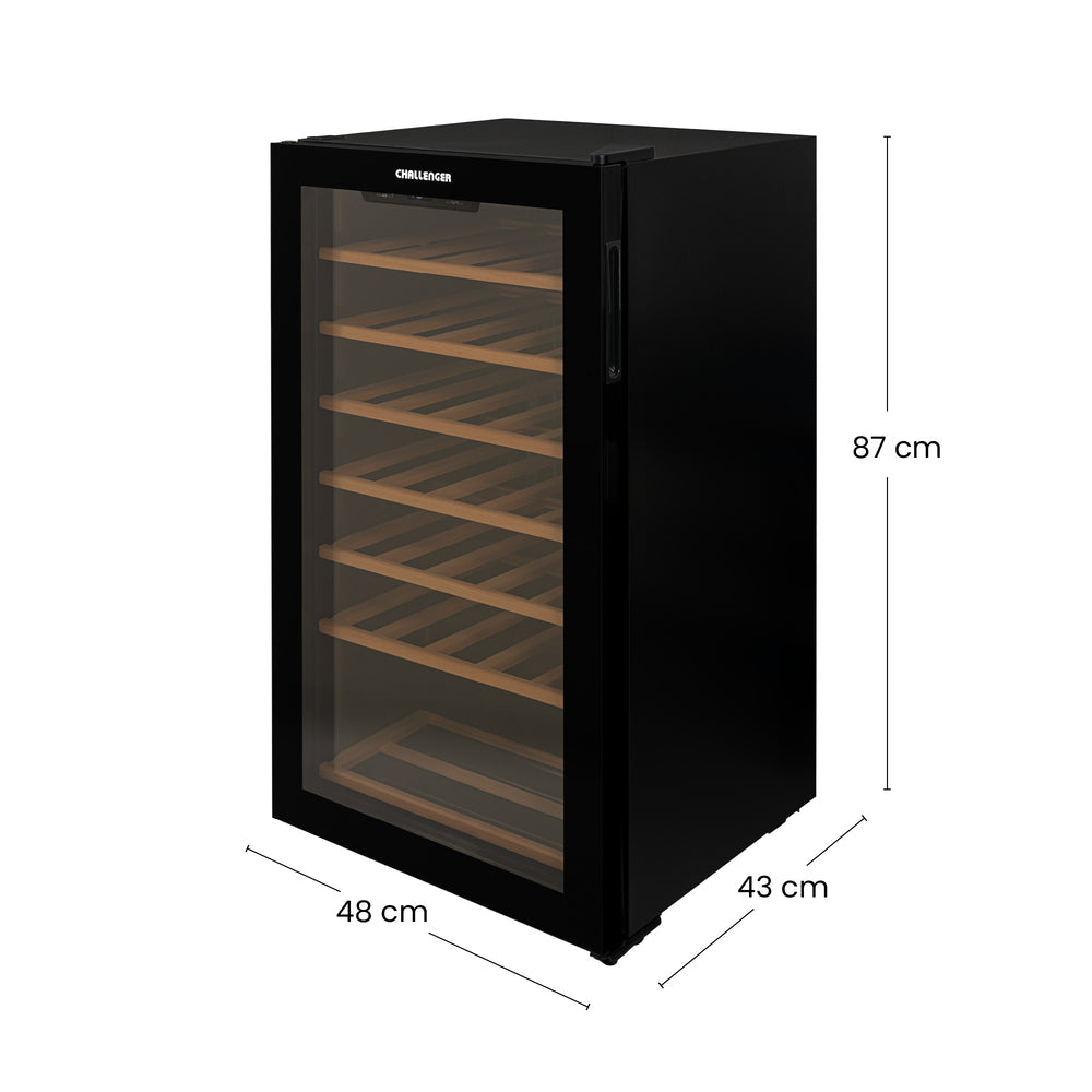 Cava de Vinos de 34 Botellas 85 lt, Negro