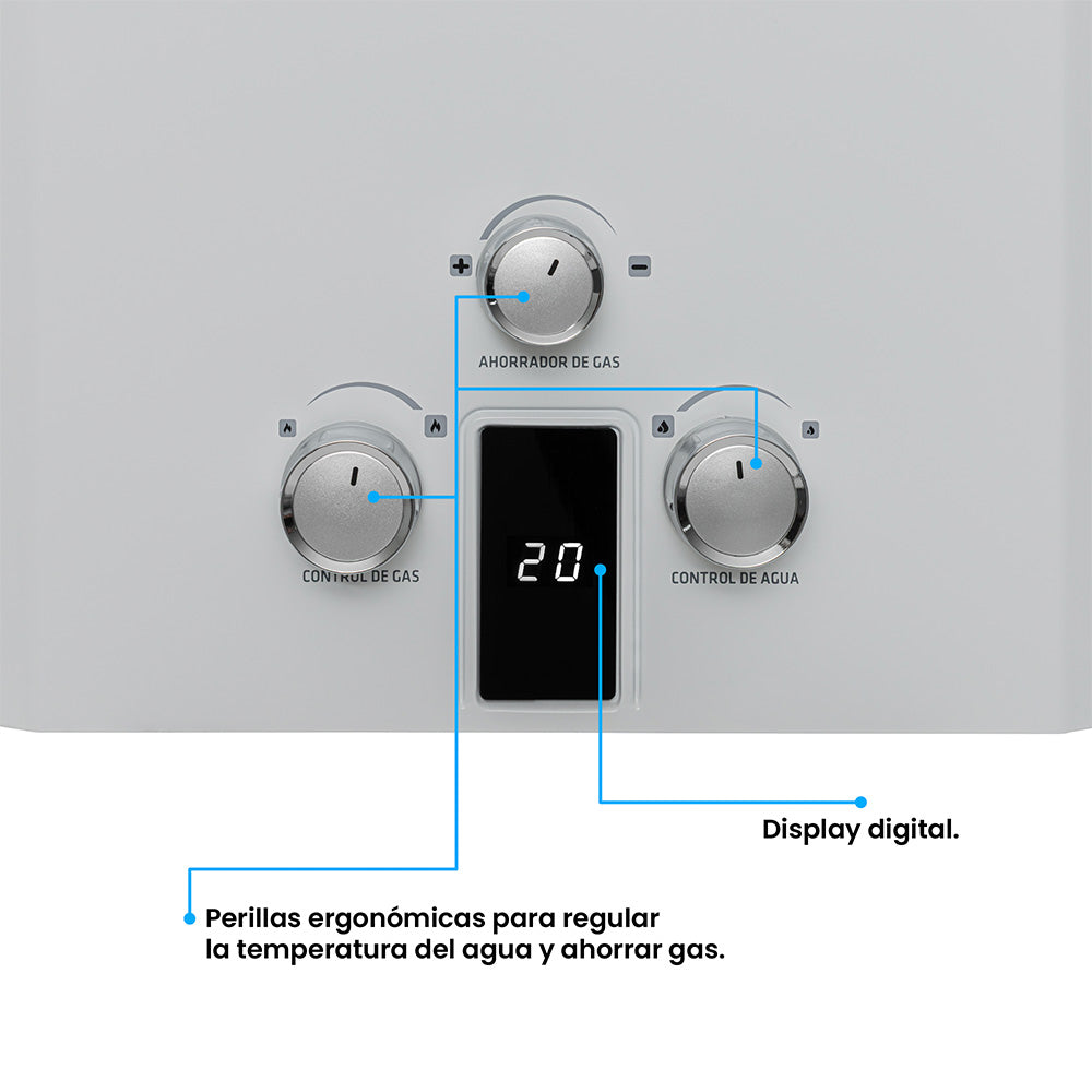 Calentador De Paso a Gas Propano Challenger 12 Lts, Blanco