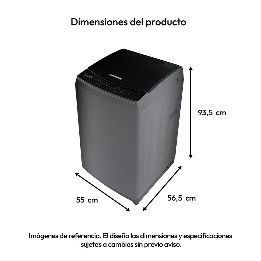 Lavadora Automatica Dark Gray Carga Superior 11kg Challenger
