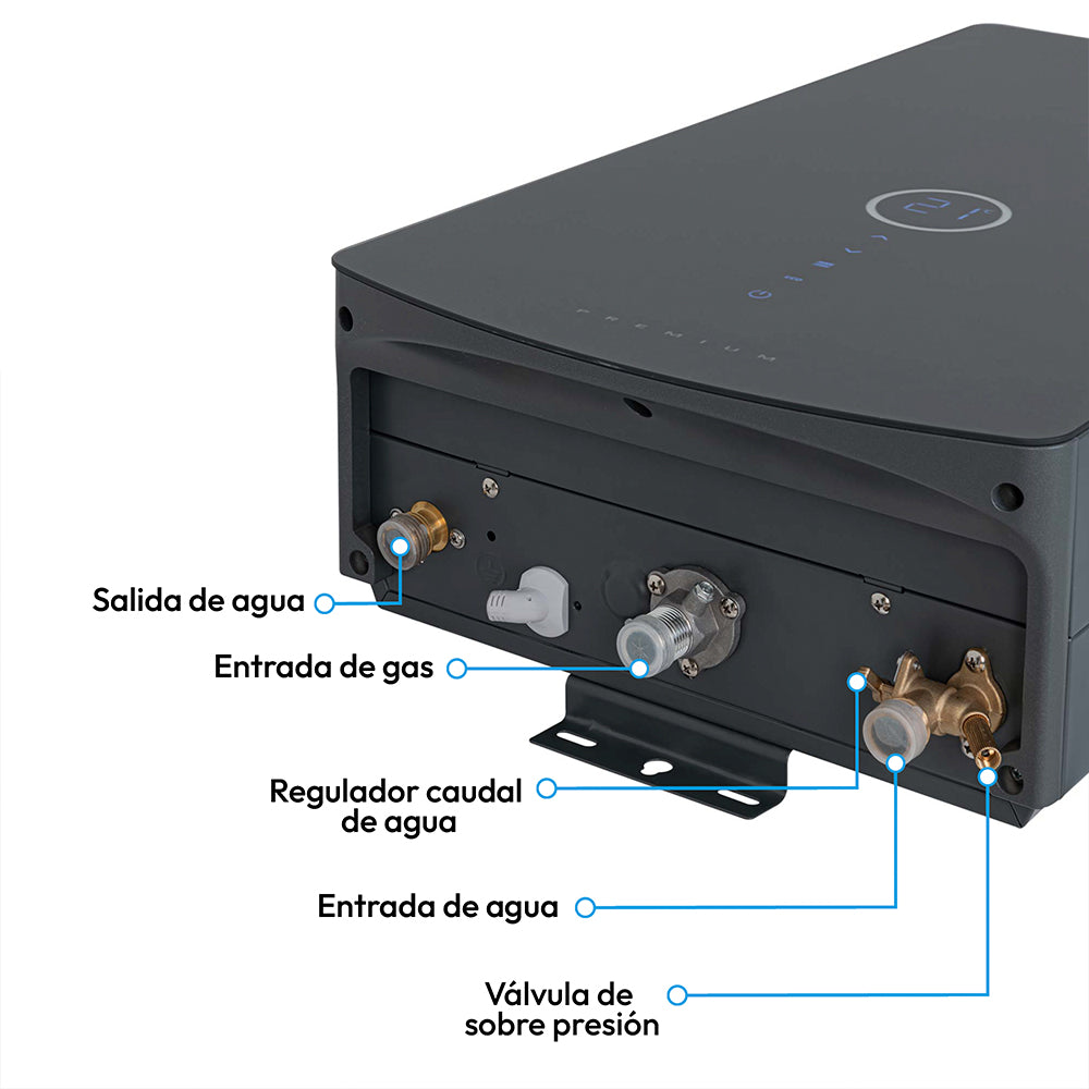 Calentador De Paso a Gas Challenger 16 Lts Tiro Forzado WHD 7116, Negro