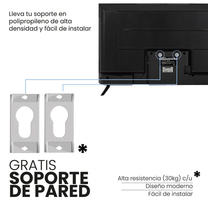 Televisor Challenger 43 Pulgadas Smart Google TV TG81, Color Negro