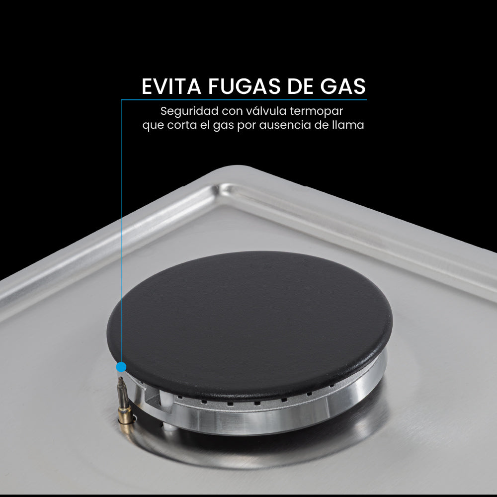 Estufa Challenger 4 Puestos Gas Natural, Acero