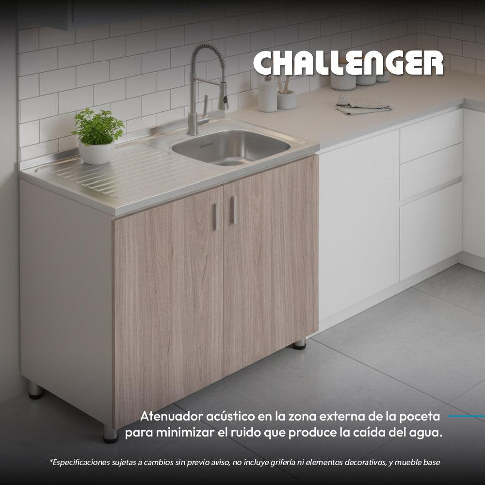 Mesón Poceta Challenger Derecho, En Acero Inoxidable