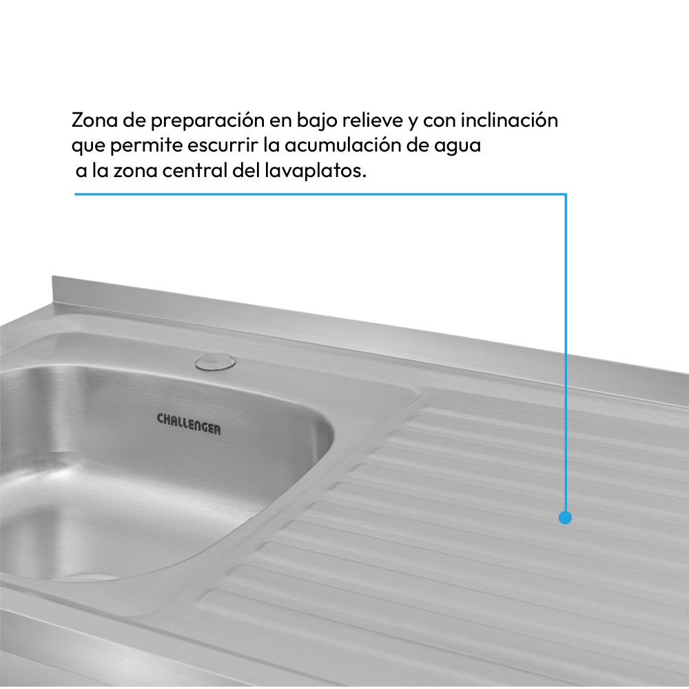 Mesón Poceta Challenger Izquiero, En Acero Inoxidable