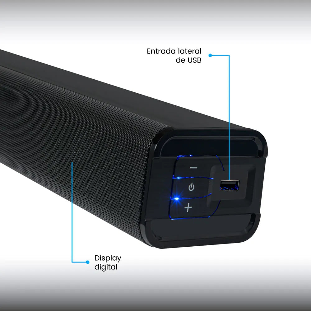 Barra De Sonido 30W Challenger, Negro