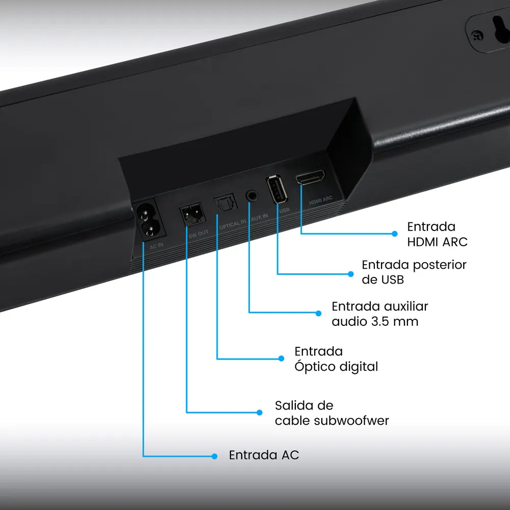 Barra De Sonido 80W Challenger, Negro