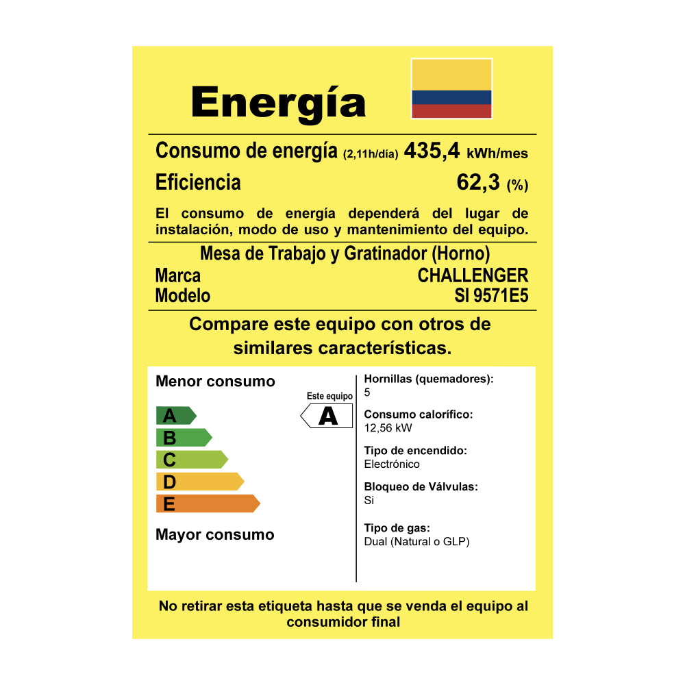 Estufa De Piso 76 cm a Gas Natural Con Horno En Acero inox, Negro