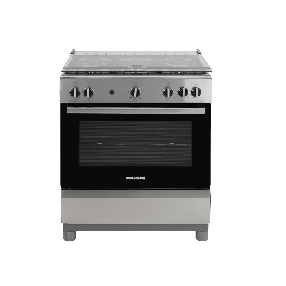 Estufa De Piso 76 cm a Gas Propano Con Horno En Acero inox, Negro