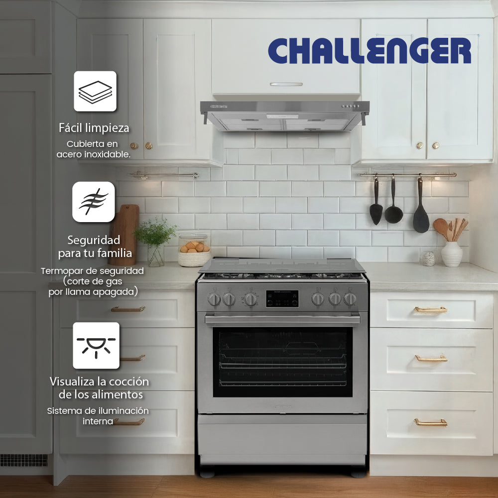 Estufa De Piso a Gas Natural Con Horno En Acero inox, Negro