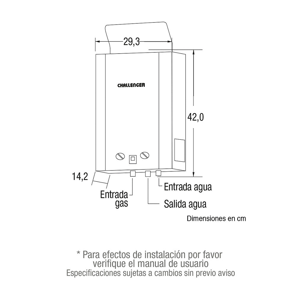 Calentador Gas Natural Challenger, 5,5l-Tn