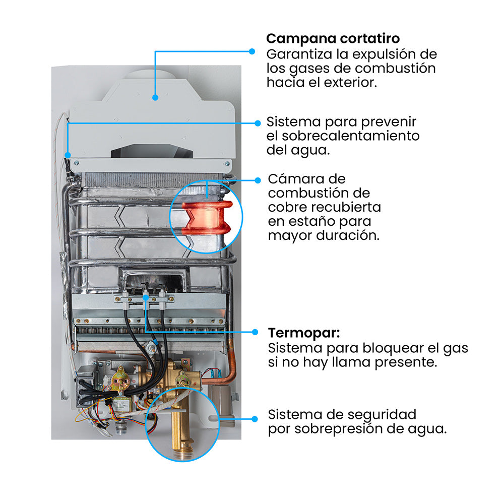 Calentador Gas Natural Challenger, Blanco 10l-Tn