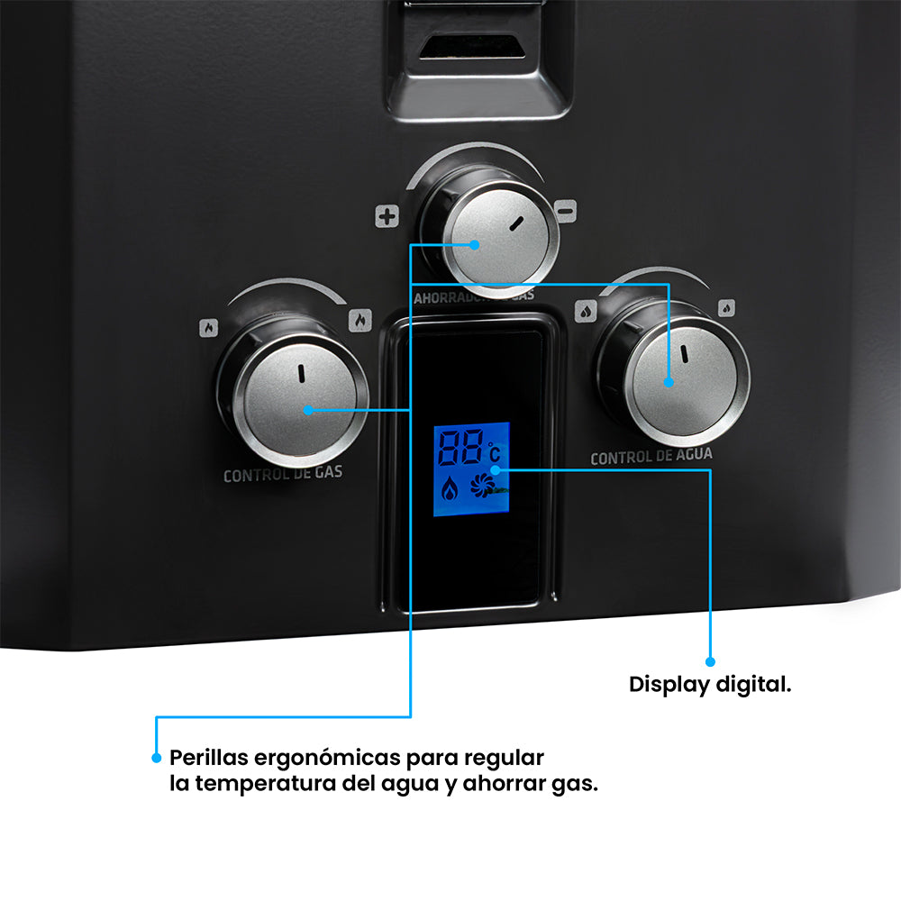 Calentador Gas Natural Challenger, Negro 10l-Tf