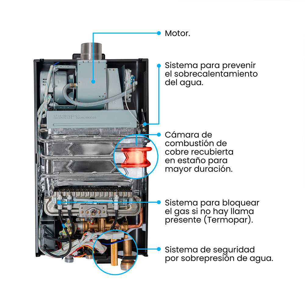 Calentador Gas Natural Challenger, Negro 10l-Tf