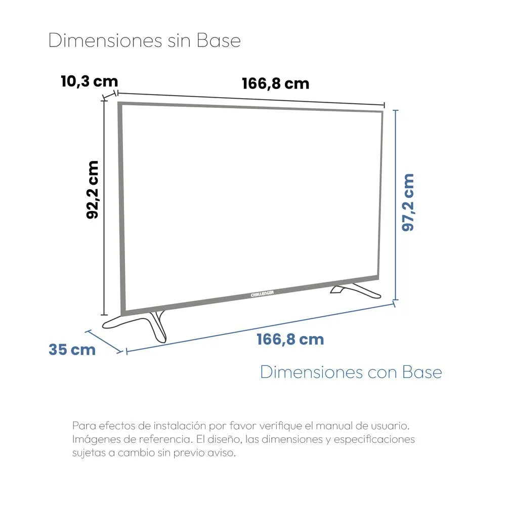 Televisor QLED 75" Google TV Incluye Soporte de Pared