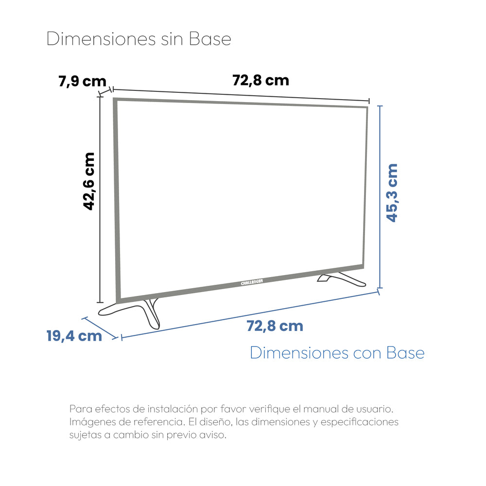 Televisor 32" HD Google TV Challenger, Negro