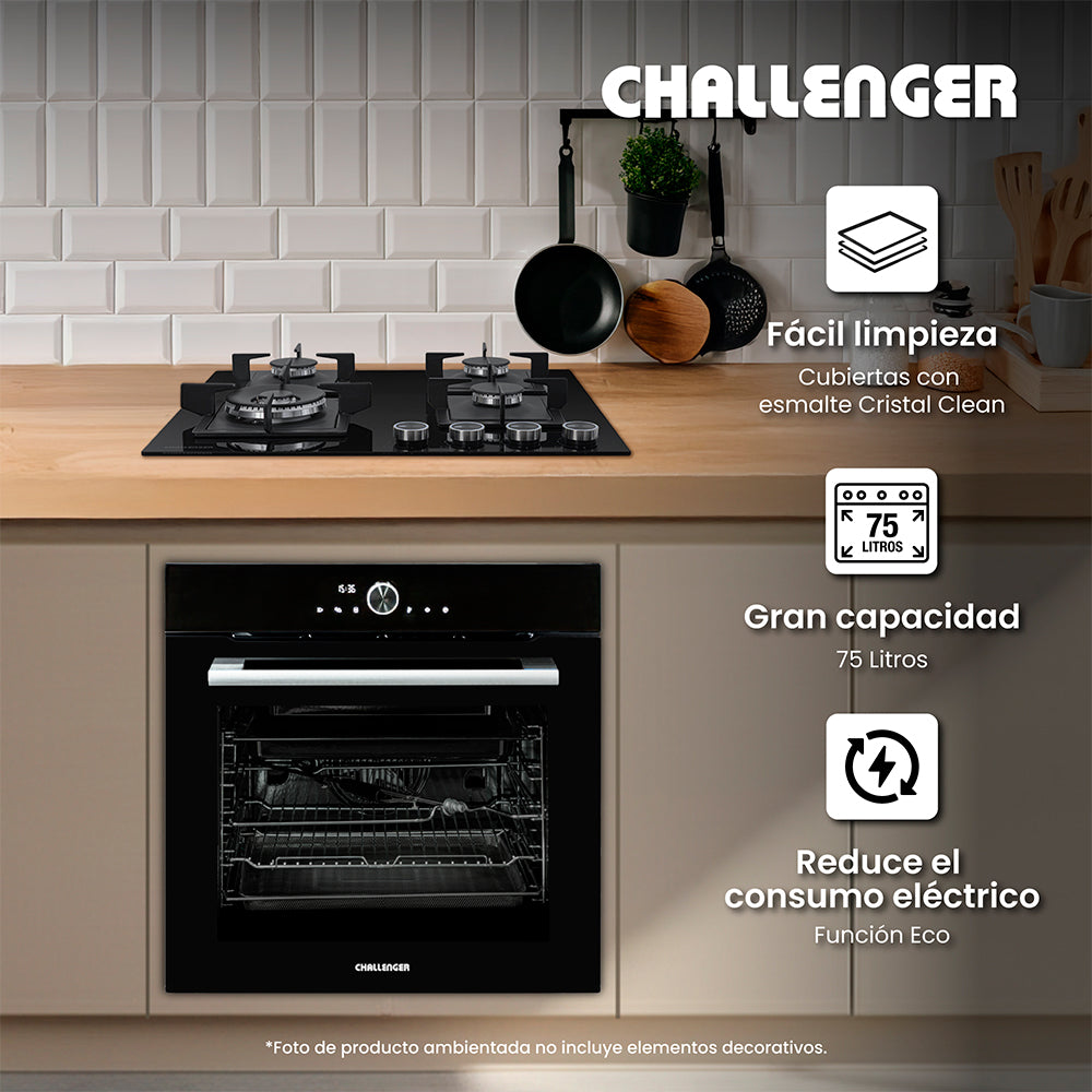 Horno De Empotrar Challenger Eléctrico, Aura Negro