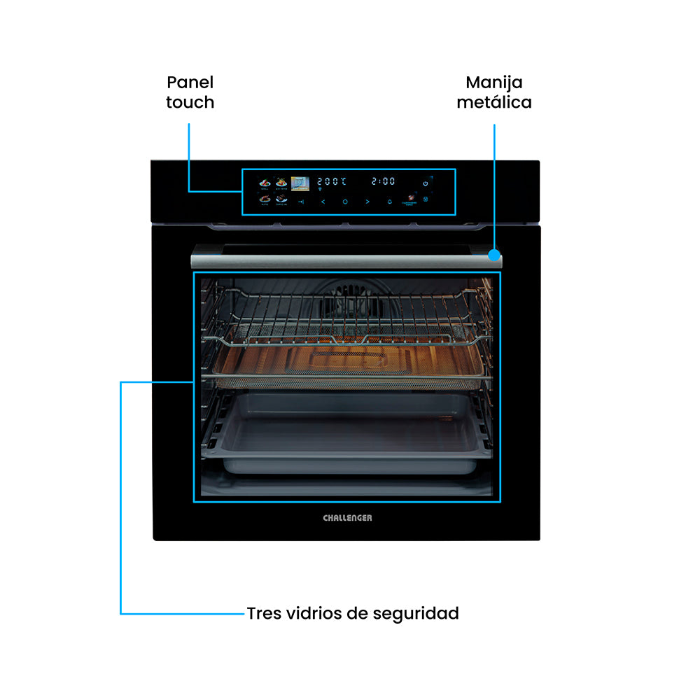 Horno De Empotrar Challenger Eléctrico V-HE 9662,  Aura Negro
