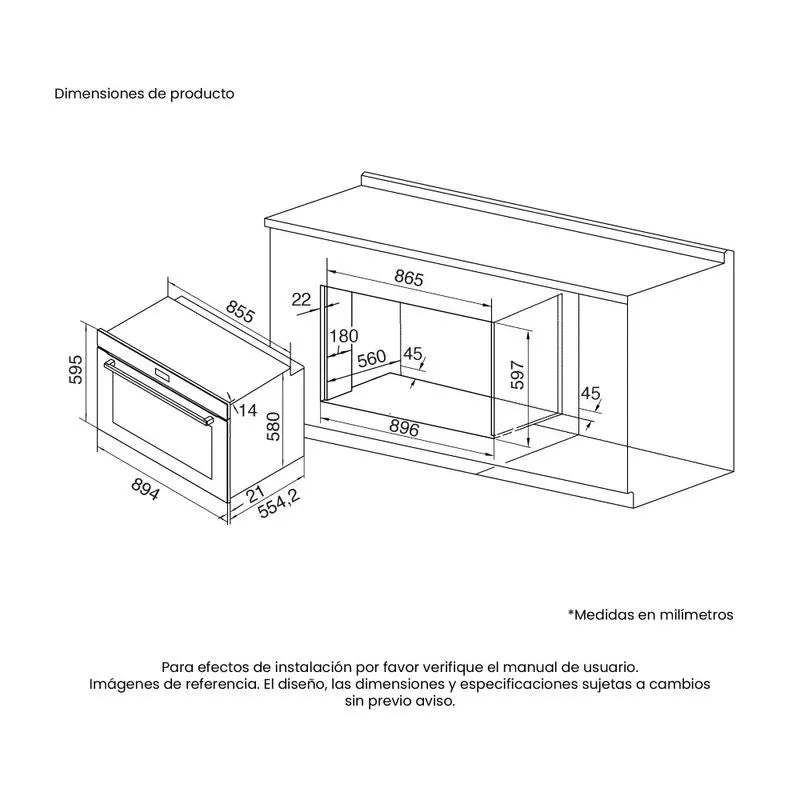 Horno Empotrar Eléctrico 89.4cm Challenger He9907