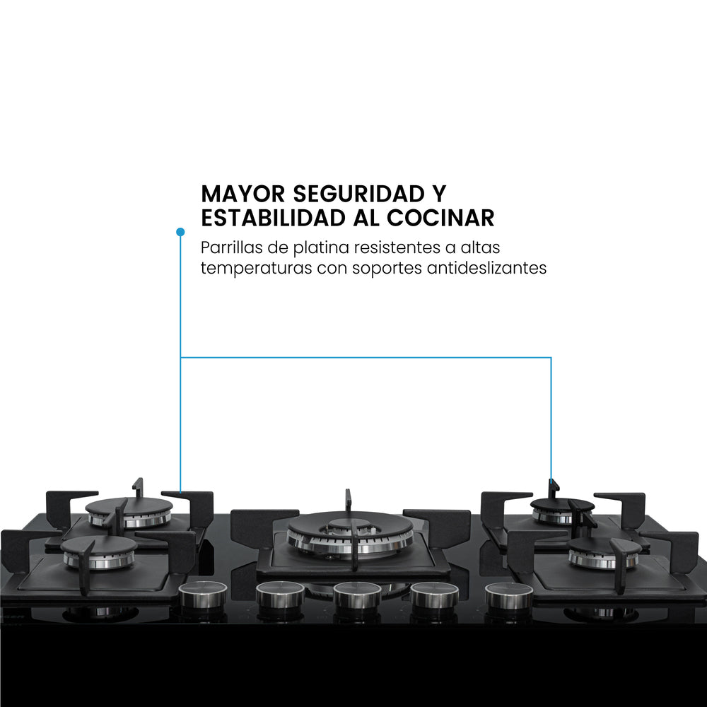 Estufa de Empotrar Challenger Aura Gas Natural SAU 6771, Negro