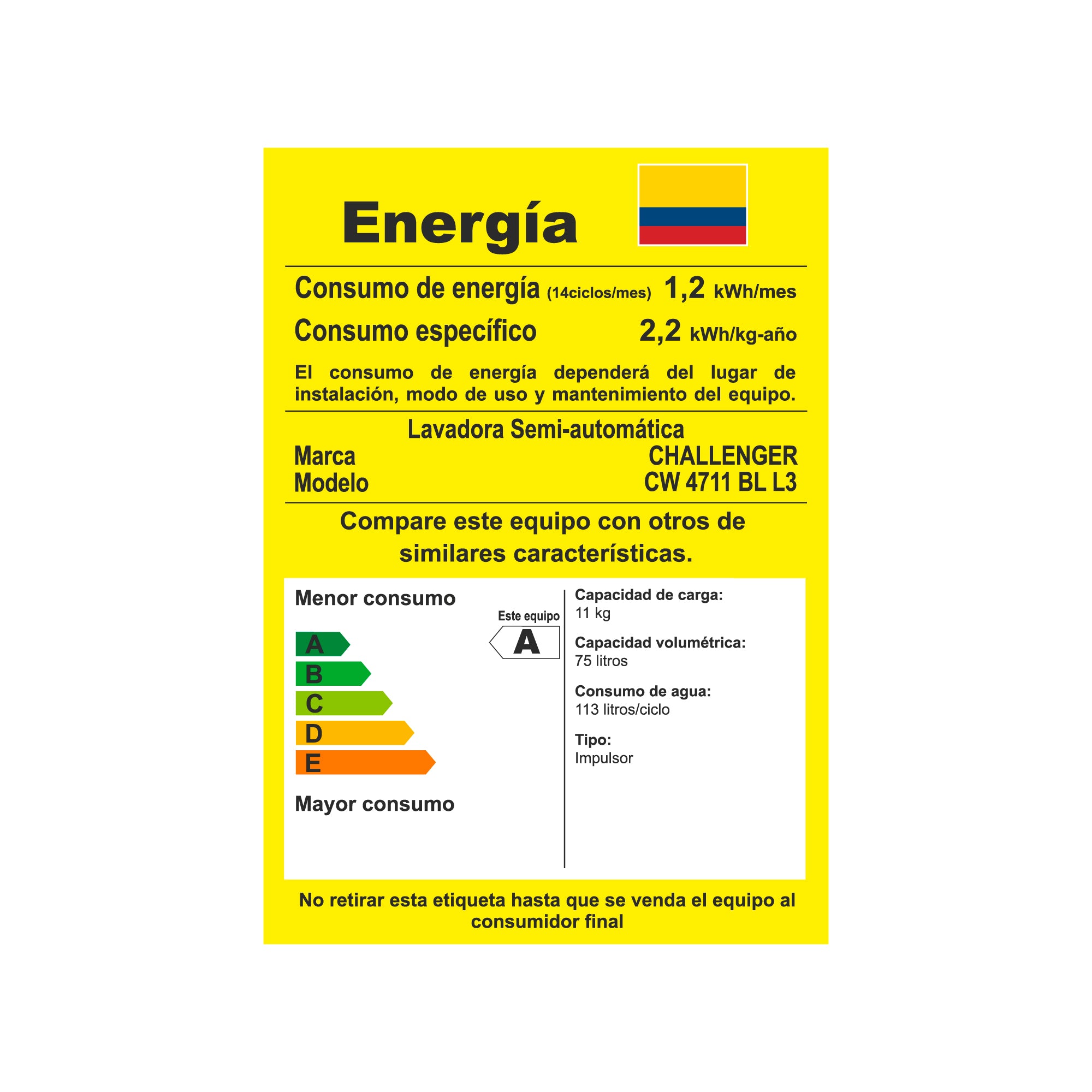 Lavadora Doble Tina 11 kg, Blanco