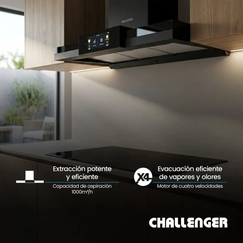 Campana Península Digital 90cm 4 Velocidades Challenger Cx4903